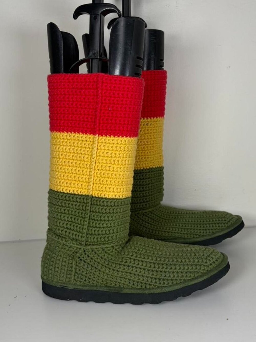 2000s Knited Rasta Color Booties